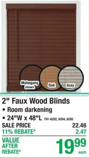 Menards 2" Faux Wood Blinds offer