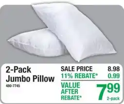 Menards Jumbo Pillow offer