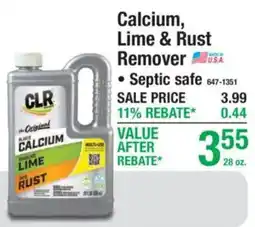 Menards CLR calcium lime and rust remover offer