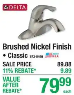 Menards Delta classic faucet offer