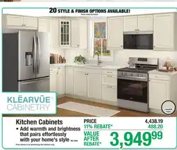 Menards Klearvue cabinetry kitchen cabinets offer