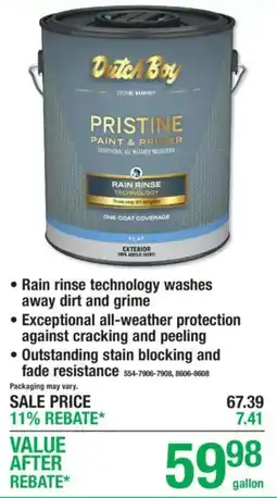 Menards Dutch Boy pristine paint & primer offer