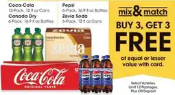 QFC Coca-Cola, Pepsi, Canada Dry, Zevia Soda offer