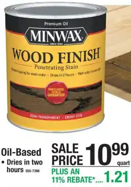 Menards Minwax wood finish penetrating stain offer