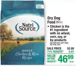 Menards Nutri Source Adult Chicken & Rice Recipe offer
