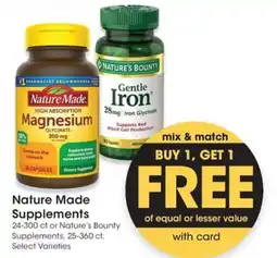 QFC Nature Made Supplements or Nature's Bounty Supplements offer
