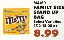 Sullivan's Foods M&M's family size stand up bag offer