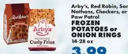 Sullivan's Foods Arby's, Red Robin, Son Nathans, Checkers, or Paw Patrol frozen potatoes or onion rings offer