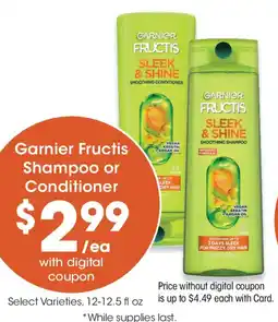 QFC Garnier Fructis Shampoo or Conditioner offer
