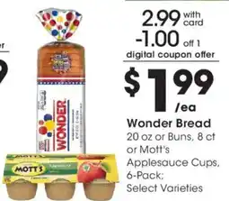 Fry's Wonder Bread or Mott's Applesauce Cups offer