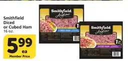 Albertsons Smithfield Diced or Cubed Ham offer