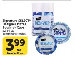 Albertsons Signature SELECT Designer Plates, Bowls or Cups offer