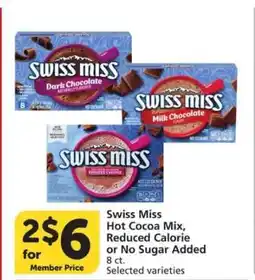 Albertsons Swiss Miss Hot Cocoa Mix offer