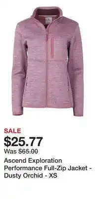 Cabela's Ascend Exploration Performance Full-Zip Jacket - Dusty Orchid - XS offer