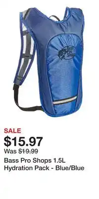 Cabela's Bass Pro Shops 1.5L Hydration Pack - Blue/Blue offer