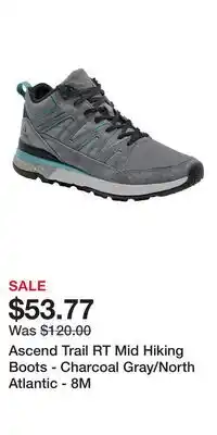 Cabela's Ascend Trail RT Mid Hiking Boots - Charcoal Gray/North Atlantic - 8M offer