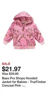Cabela's Bass Pro Shops Hooded Jacket for Babies - TrueTimber Conceal Pink - 3 Months offer