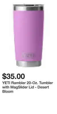 Cabela's YETI Rambler 20-Oz. Tumbler with MagSlider Lid - Desert Bloom offer