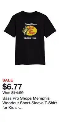 Cabela's Bass Pro Shops Memphis Woodcut Short-Sleeve T-Shirt for Kids - Black - XL offer