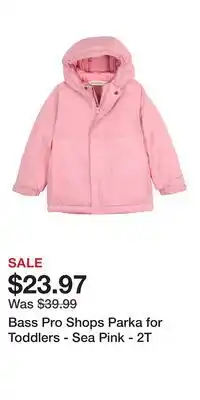 Cabela's Bass Pro Shops Parka for Toddlers - Sea Pink - 2T offer