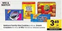 Safeway Nabisco Family Size Cookies or Snack Crackers or Ritz offer