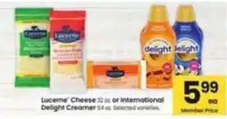 Safeway Lucerne Cheese or International Delight Creamer offer
