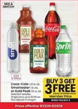 Safeway Coca-Cola, Smartwater or Gold Peak offer
