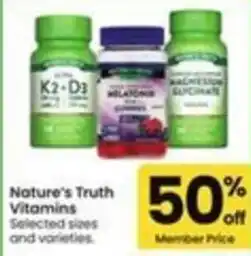 Safeway Nature's Truth Vitamins offer