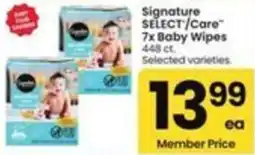 Safeway Signature Select/Care 7x Baby Wipes offer