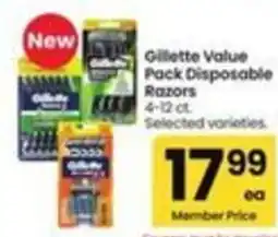 Safeway Gillette Value Pack Disposable Razors offer