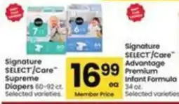 Safeway Signature SELECT/Care Supreme Diapers offer