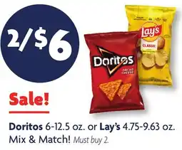 Family Dollar Doritos 6-12.5 oz. or Lay's 4.75-9.63 oz offer