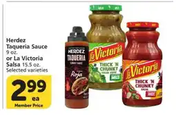 Albertsons Herdez Taqueria Sauce or La Victoria Salsa offer