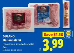 Lidl Dulano Italian salami offer