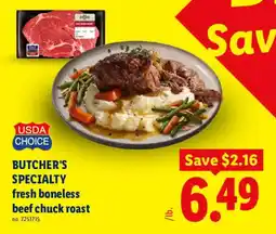 Lidl Butcher's Specialty fresh boneless beef chuck roast offer