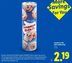 Lidl Lidl cinnamon rolls with vanilla icing offer