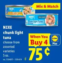 Lidl Nixe chunk light tuna offer