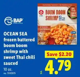 Lidl Ocean sea frozen battered boom boom shrimp with sweet thai chili sauced offer