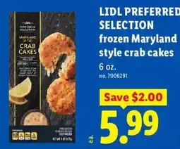 Lidl Lidl preferred selection frozen maryland style crab cakes offer