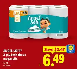 Lidl Angel Soft 2-ply bath tissue mega rolls offer