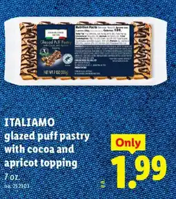 Lidl Italiamo glazed puff pastry with cocoa and apricot topping offer