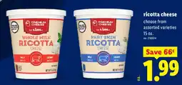 Lidl Lidl premium cheese ricotta cheese offer