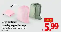 Lidl Large portable laundry bag with strap offer