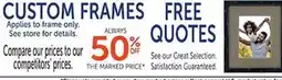 Hobby Lobby Custom frames offer