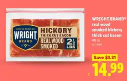 Lidl Wright brand hickory thick cut bacon offer