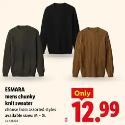 Lidl Esmara mens chunky knit sweater offer