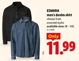 Lidl Esmara men's denim shirt offer