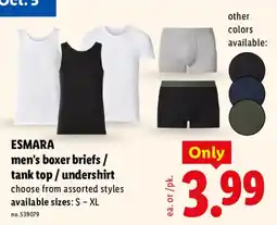 Lidl Esmara men's boxer briefs / tank top / undershirt offer