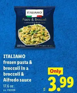 Lidl Italiamo frozen pasta & broccoli in a broccoli & Alfredo sauce offer