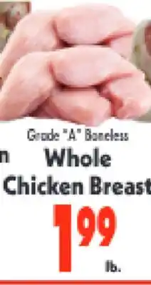 Marino's Supermarket Grade A Boneless Whole Chicken Breast offer